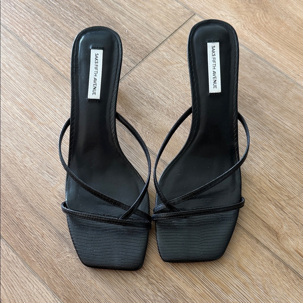 Saks Fifth Avenue Strappy Black Heels